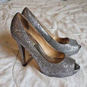 Badgley Mischka Silver Heels with Sophisticated Style
